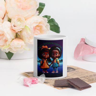 BEST FRIEND'S FOREVER White glossy mug