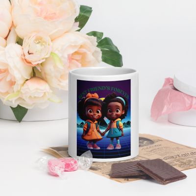 BEST FRIEND&#39;S FOREVER White glossy mug