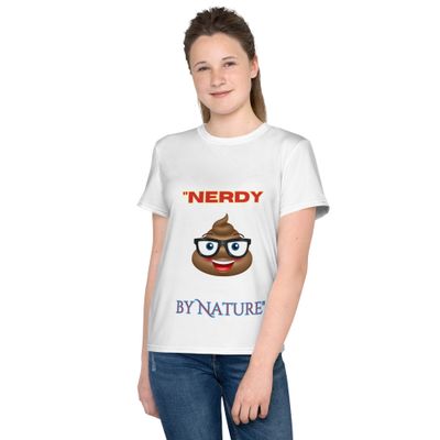 &quot;Nerdy by Nature&quot; Tee! Youth crew neck t-shirt