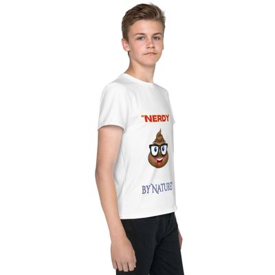 "Nerdy by Nature" Tee! Youth crew neck t-shirt