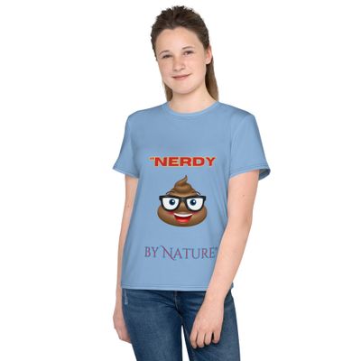 &quot;Nerdy by Nature&quot; Tee! Youth crew neck t-shirt