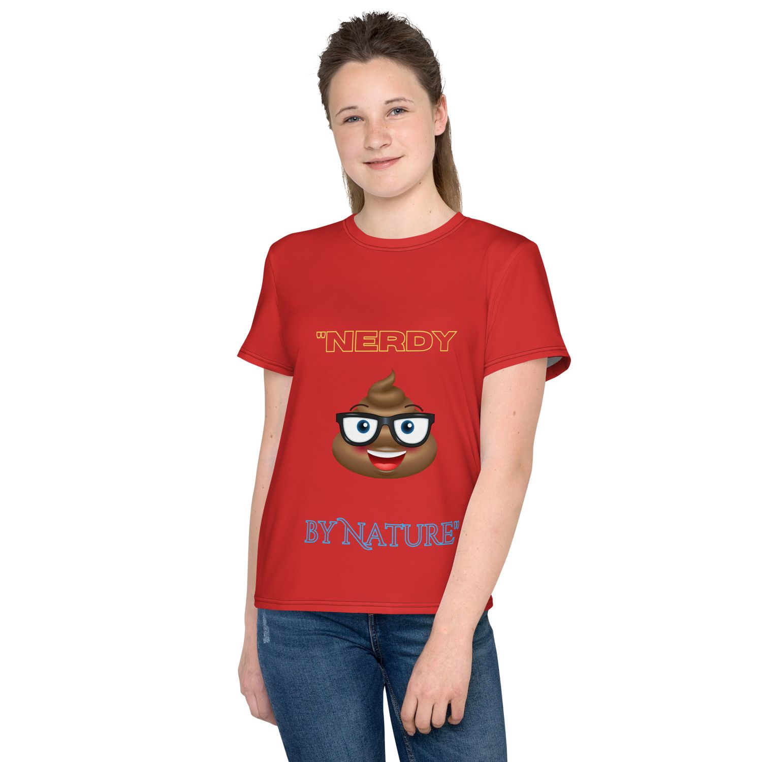 &quot;Nerdy by Nature&quot; Tee!   Youth crew neck t-shirt