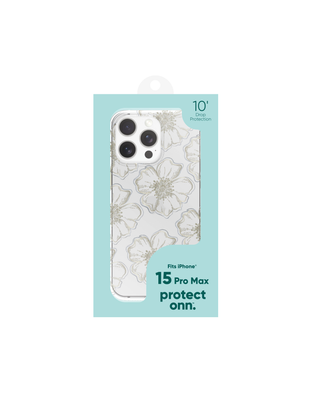 onn. Phone Case for iPhone 15 Pro Max – White Magnolia Floral