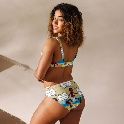 Sunshine and Waves Adventure Brown Recycled high-waisted bikini