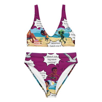 Sunshine and Waves Adventure Recycled high-waisted bikini
