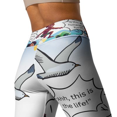 Sunshine and Waves Adventure White Yoga Leggings
