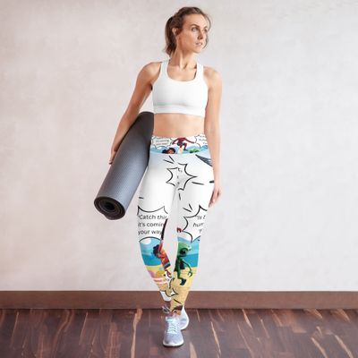 Sunshine and Waves Adventure White Yoga Leggings