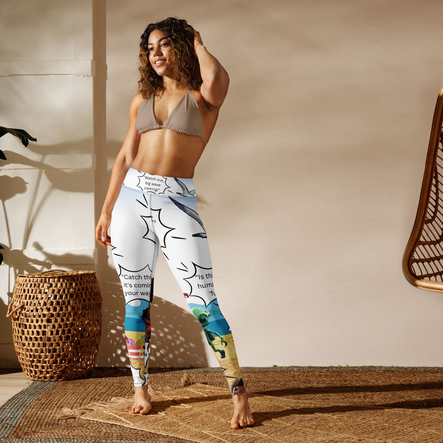 Sunshine and Waves Adventure White Yoga Leggings