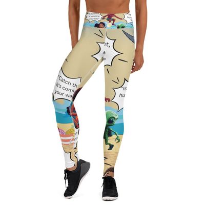 Sunshine and Waves Adventure Brown Yoga Leggings