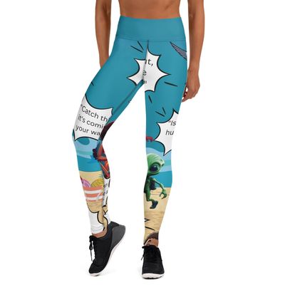 Sunshine and Waves Adventure Blue Yoga Leggings