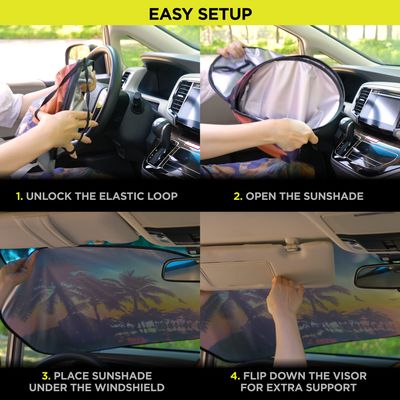 Auto Drive Universal  Windshield Sunset Twist Sunshade