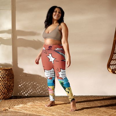 Sunshine and Waves Adventure Pink Yoga Leggings