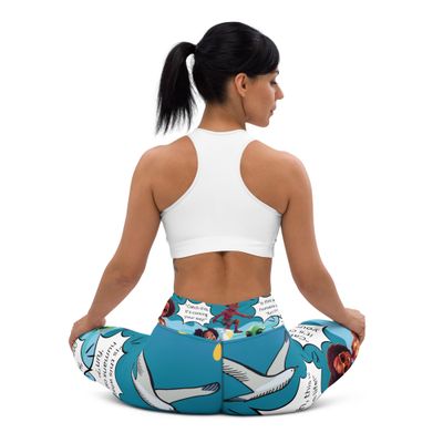 Sunshine and Waves Adventure Blue Yoga Leggings