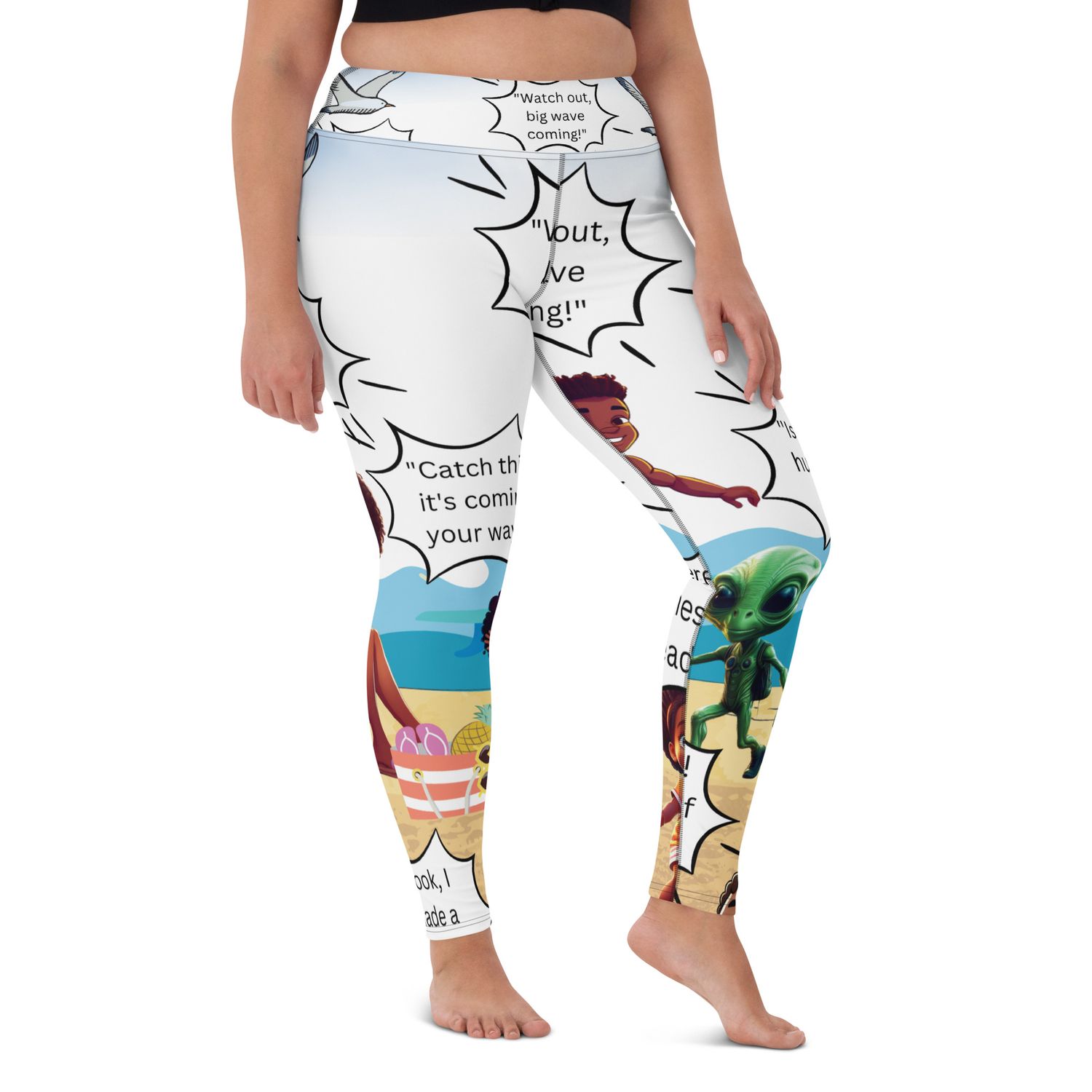 Sunshine and Waves Adventure White Yoga Leggings