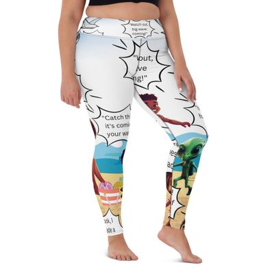 Sunshine and Waves Adventure White Yoga Leggings