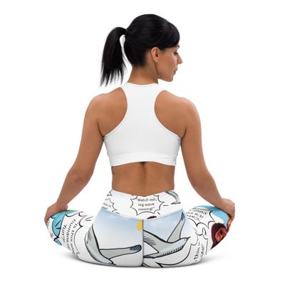 Sunshine and Waves Adventure White Yoga Leggings