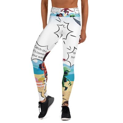 Sunshine and Waves Adventure White Yoga Leggings
