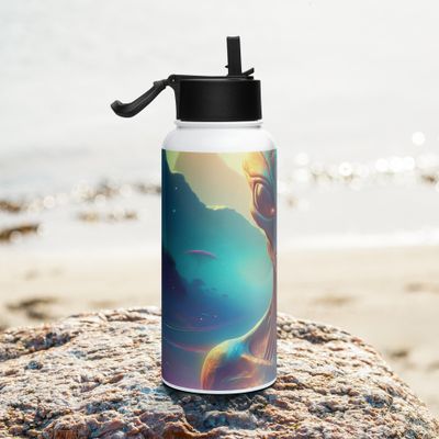 Alien Attitude Stainless steel water bottle with a straw lid