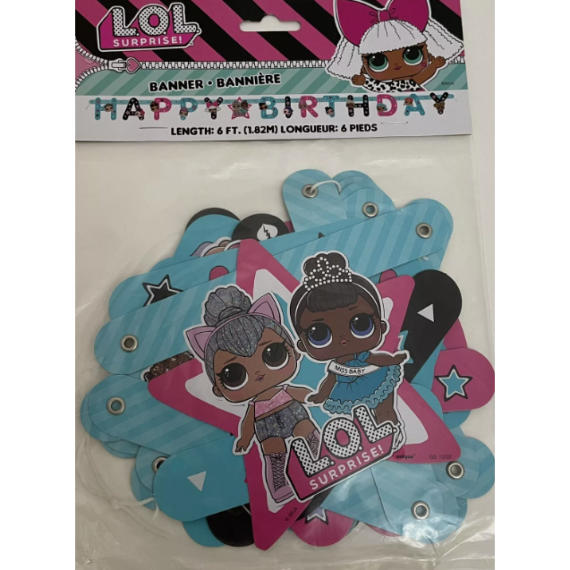 &quot;Colorful LOL Surprise 6 ft Happy Birthday banner, perfect for party decorations and celebrations.&quot;