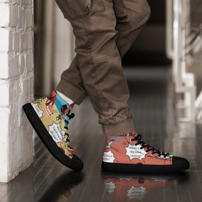 Sunshine and Waves Adventure Men’s high top canvas shoes