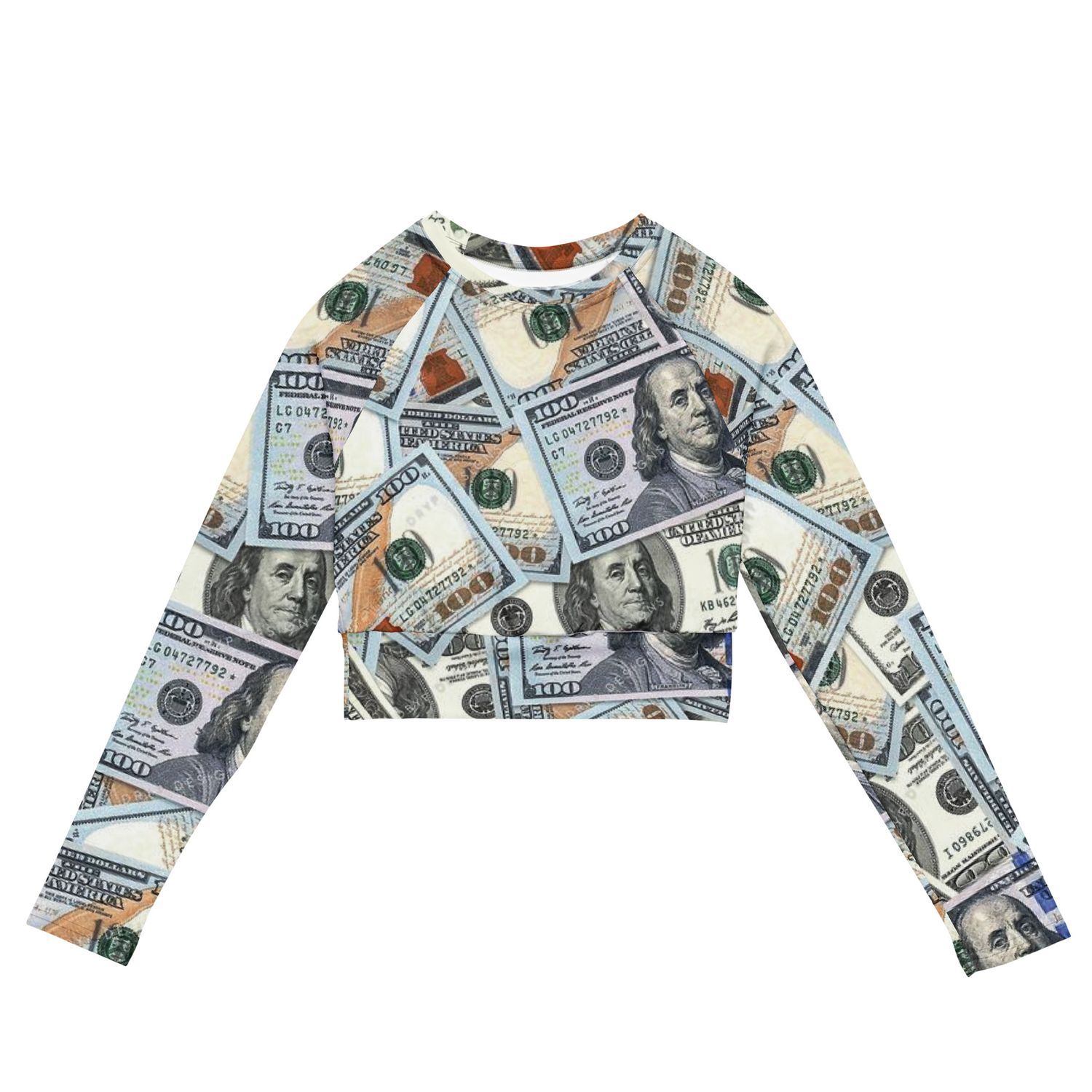 Millionaire&#39;s Drip Recycled long-sleeve crop top