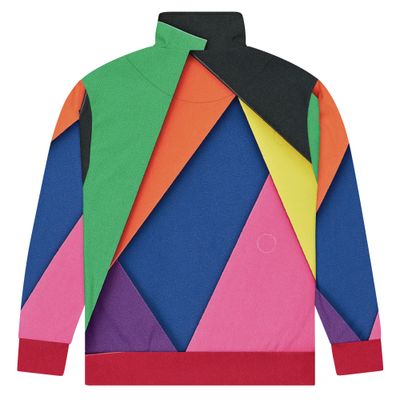 &quot;Chroma Clash Unisex Track Jacket in Vibrant Multi-Color Design&quot;
