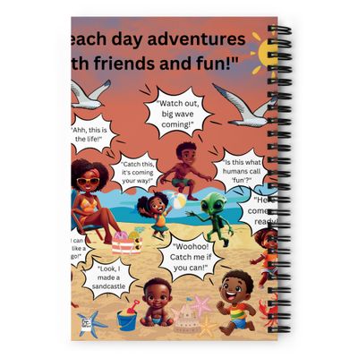 Sunshine and Waves Spiral notebook (Light red/pink)