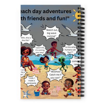 Sunshine and Waves Adventure Spiral Notebook (Gray)