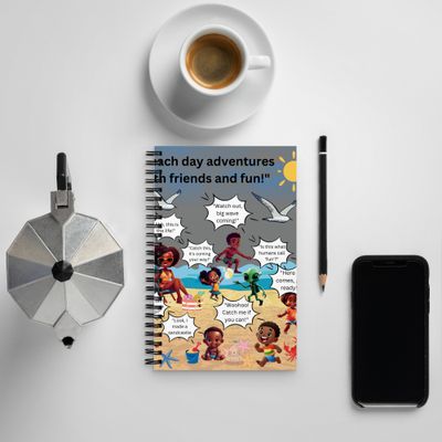 Sunshine and Waves Adventure Spiral Notebook (Gray)