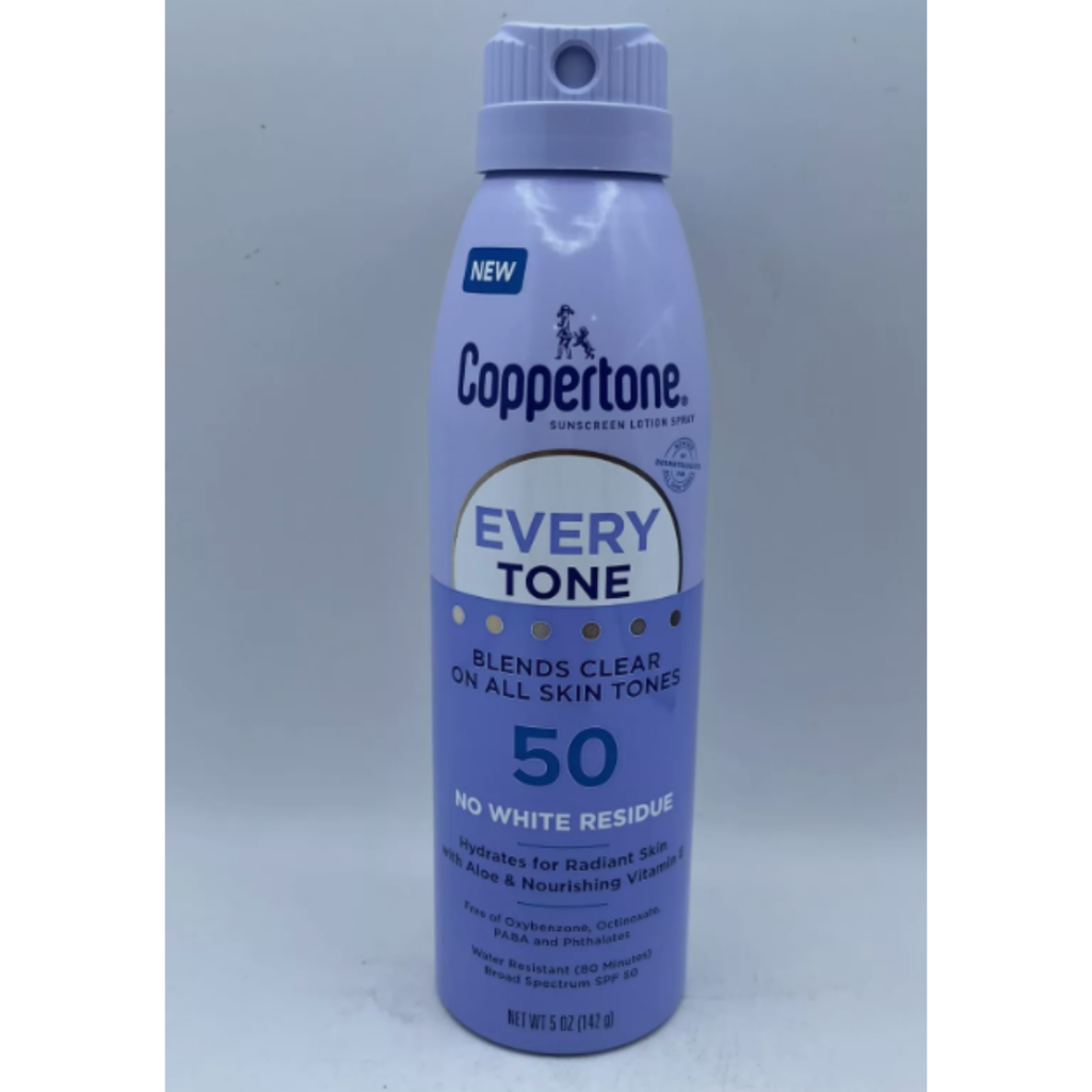 &quot;Coppertone Every Tone Sunscreen Spray SPF 50, 5 oz bottle&quot;