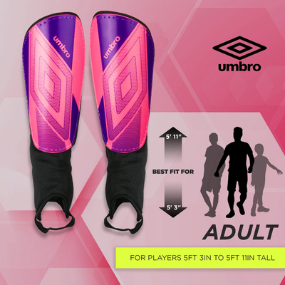 "Pink Umbro Ceramica Adult Stirrup Soccer Shin Guards"
