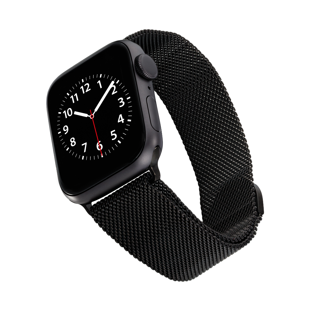 WITHit Black Stainless Steel Mesh Band for Apple Watch