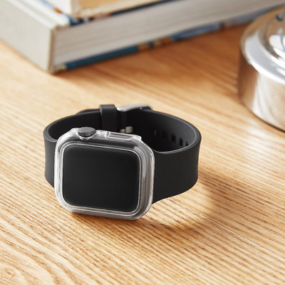 "onn. 45mm Clear Protective Bumper Case for Apple Watch"
