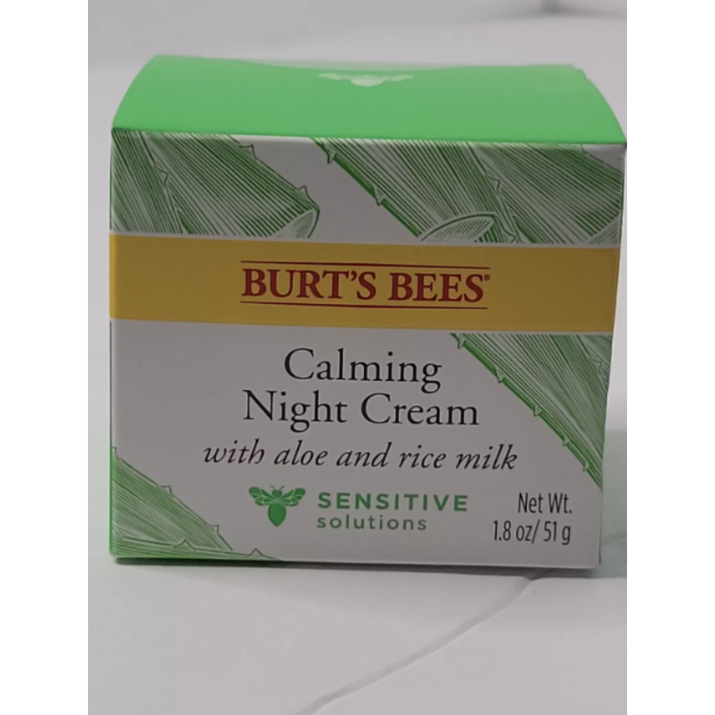 Burt&#39;s Bees Calming Night Cream with Aloe and Rice Milk, 1.8 oz