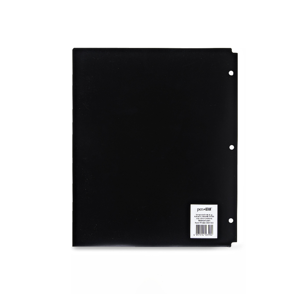 &quot;Pen+Gear Two Pocket Poly Folder in Black&quot;
