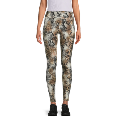 No Boundaries Women's Sueded Ankle Leggings in Snake Print, featuring a high-rise waist, 27.5” inseam, and a slim fit. Made from a soft sueded fabric blend of 90% polyester and 10% spandex with four-way stretch. Size S/M, brand new with tags.