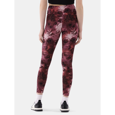 Alt Text: No Boundaries Women's Sueded Ankle Leggings, Pressed Floral Print, S/M, Slim Fit, High Rise