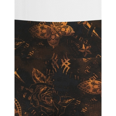 Women's High-Rise Leggings with Tattoo Heart Print, Size S/M