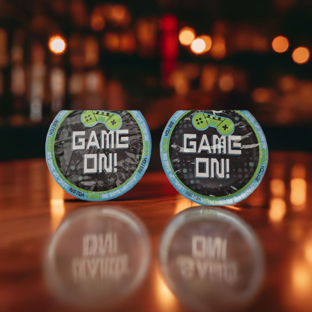 &quot;Game On controller-themed party plates for video game-themed celebrations, available in a 2-pack bundle.&quot;