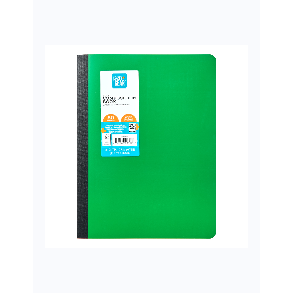&quot;Pen+Gear Green Wide Ruled Composition Notebook with Durable Cover&quot;
