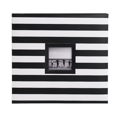 &quot;Hom Essence Black &amp; White Stripe Scrapbook with Window&quot;
