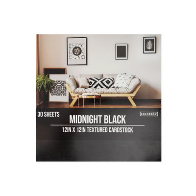 &quot;Colorbok Midnight Black Textured Cardstock, 12x12 inches, 121 lb/180 gsm, 30 sheets&quot;
