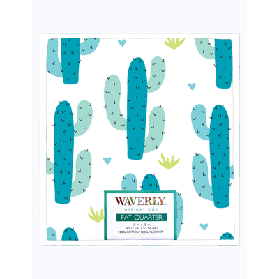 &quot;Waverly Inspirations 18x21 Cotton Fat Quarter, Cactus Teal Print&quot;
