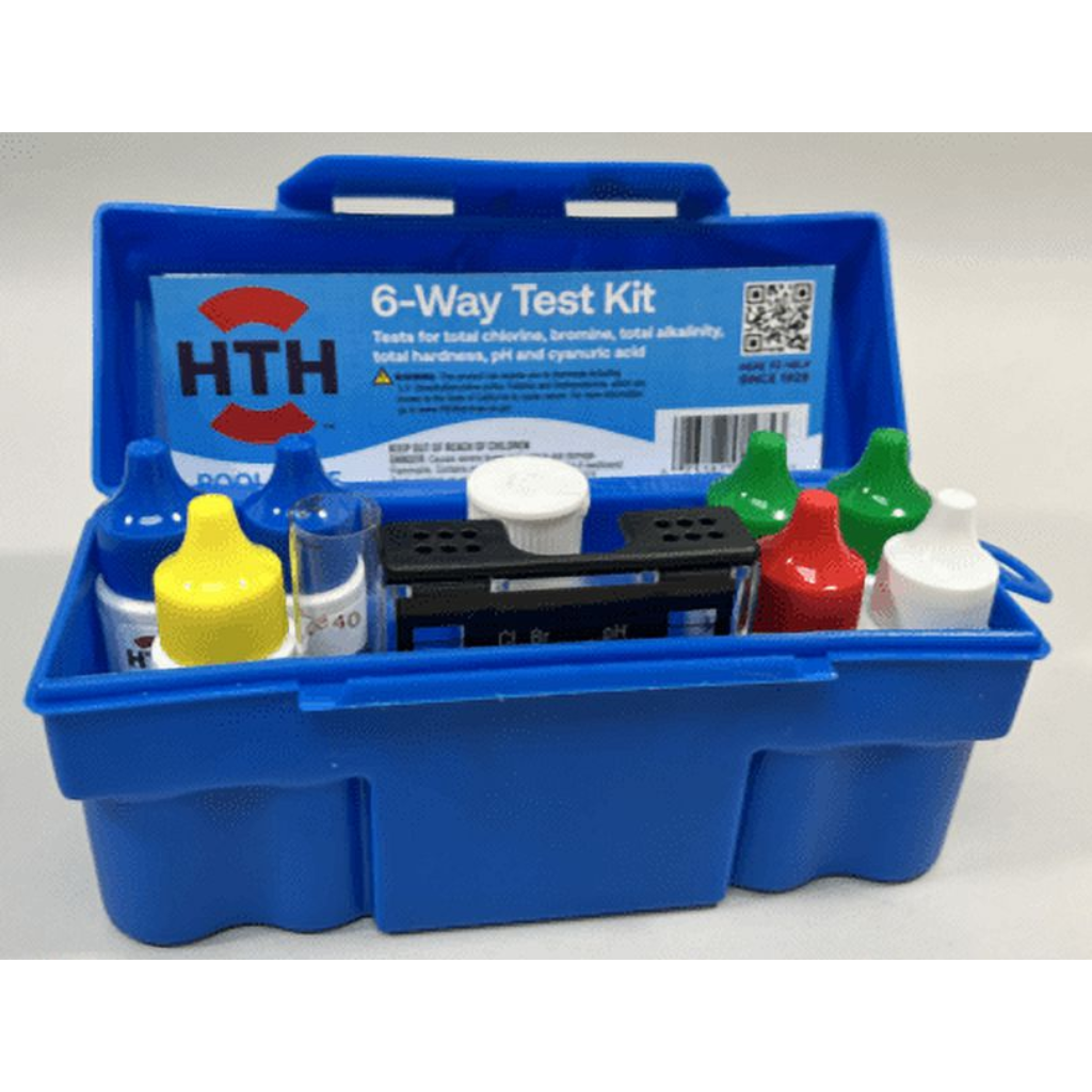 HTH 6-Way Pool Test Kit – 100 Tests, 1 lb