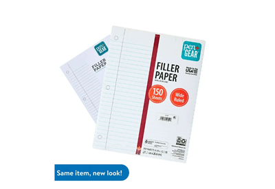 Pen+Gear Wide Ruled Filler Paper – 150 Sheets