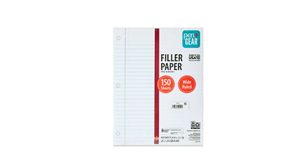 Pen+Gear Wide Ruled Filler Paper – 150 Sheets