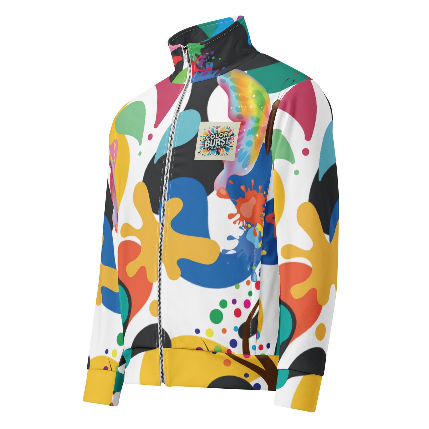 A Colorful World Unisex Track Jacket – Bold, Sustainable, and Cozy