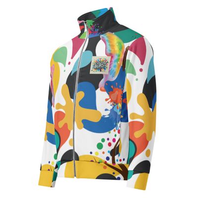 A Colorful World Unisex Track Jacket – Bold, Sustainable, and Cozy