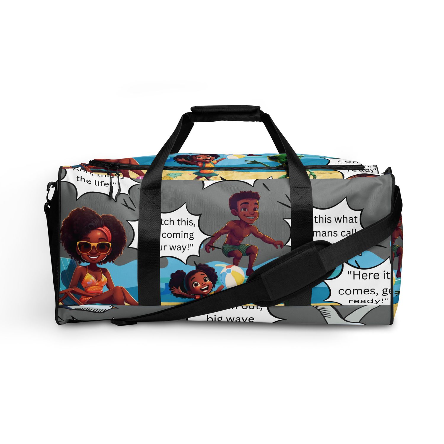 Sunshine and Waves Adventure Duffle Bag – spacious, stylish, and perfect for travel or gym use.