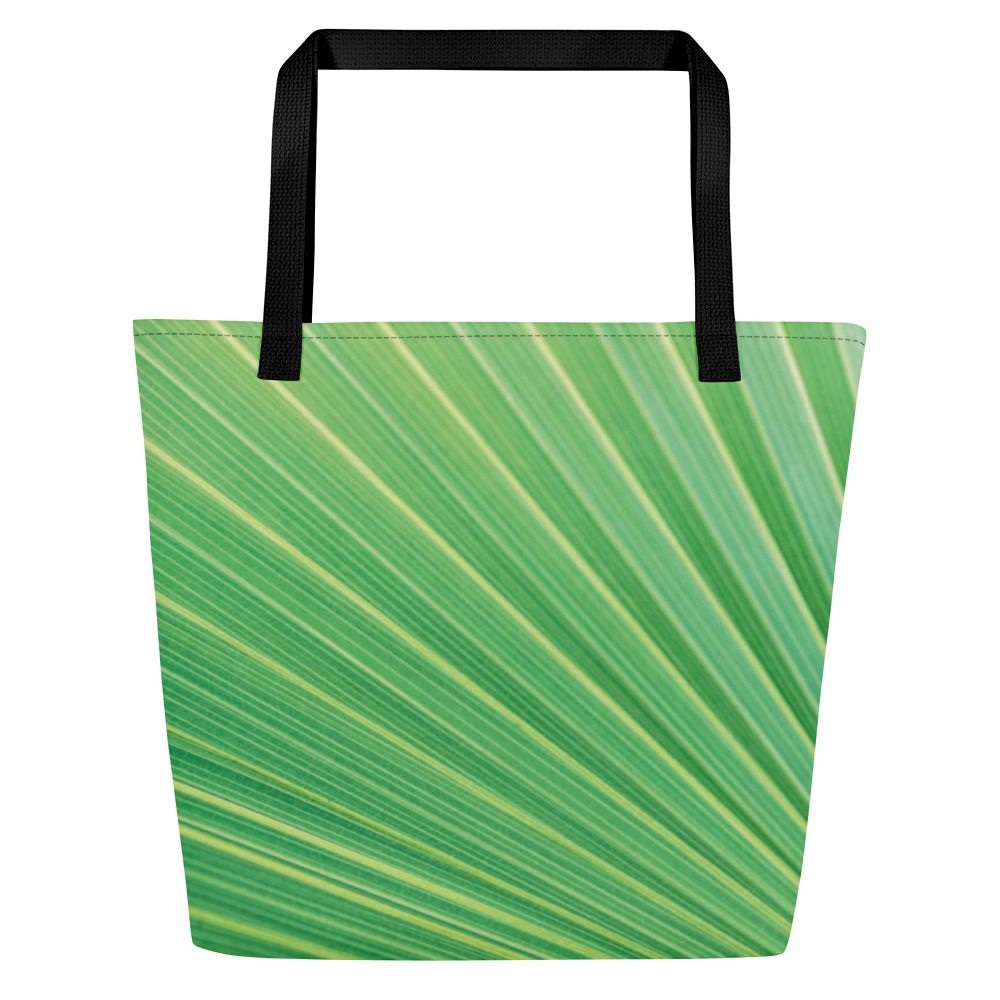 Radiant Wave Explorers Large Tote Bag – vibrant green tote with spacious interior and durable handles.
